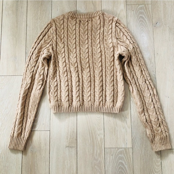 American Eagle Outfitters Cable Knit Sweater in Camel Size M - Picture 3 of 10